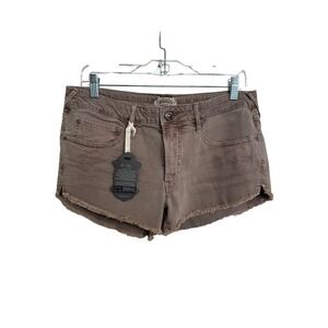 Stitch's Handcrafted Raw Hem Denim Cutoff Shorts Taupe Brown 30 NWT